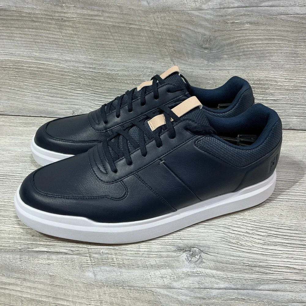 Footjoy Mens Size 13M Contour Casual Shoes 54372 Navy-White Spikeless Golf Shoes